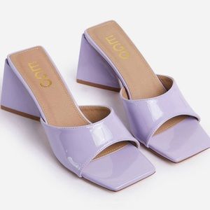 Ego Realness Mid Flare Heel Sandals in Lilac